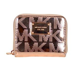 Michael Kors | Signature Zip Around Bifold Wallet | Rose Gold
